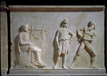 Arte griego: competencia musical entre Apolo y Marsias