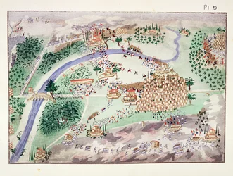 Batalla por la Ciudadela en Arta, placa 9 de Historia Pictórica de la Guerra de Independencia Griega por el General Makryjannis