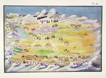Batalla de Tripolitza y aldeas circundantes, placa 8 de Historia Pictórica de la Guerra de Independencia Griega por el General Makryjannis