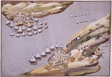 Batallas por las Islas de Creta y Samos, placa 23 de Historia Pictórica de la Guerra de Independencia Griega por el General Makryjannis