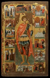 Icono de San Jorge con Escenas de su Vida