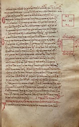 Página de texto con figuras geométricas, de Elementos por Euclides (siglo III a.C.)