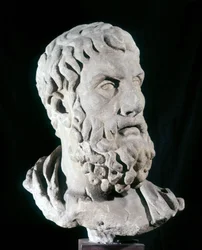 Retrato de Epicuro (341 a.C. - 270 a.C.), filósofo griego, fundador del epicureísmo. Museo Barraco, Roma