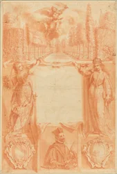 Diseño para un frontispicio: Viridarium sacrae ac profanae eruditionis