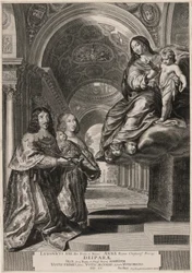 El voto de Luis XIII (Luis XIII y su esposa, Ana de Austria, encomendando al nuevo príncipe y la corona a la Virgen)