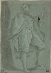 Hombre de Pie con Bastón