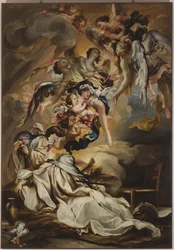 Muerte de Santa Escolástica, c.1700 (óleo sobre lienzo)