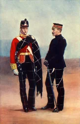 Oficiales de la Infantería Ligera de las Tierras Altas, 1901