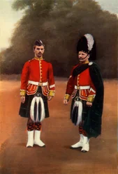 Soldado raso y cabo de los Gordon Highlanders, 1900