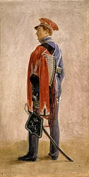 Retrato de P.M. Kunitsky, Húsar del Regimiento de Húsares William, príncipe de Nassau, 1832