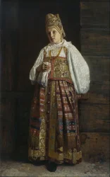 Mujer de Kursk con ropa tradicional rusa, 1871