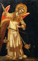 Un ángel protegiendo un alma del diablo