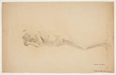 Estudio de yeso de Pompeya. Hombre acostado