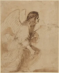 El ángel de la Anunciación, c.1638-1639 (dibujo a pluma y tinta)