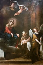 La Madonna con fra Felice da Cantalice, el niño Jesús y un ángel, Guercino
