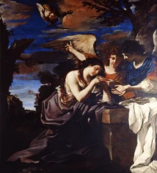 María Magdalena penitente con dos ángeles