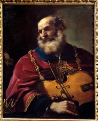 Rey David (tocando el violín)