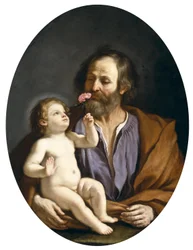 Guercino - San José con el Niño Jesús, c.1637