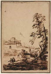 Paisaje con Pequeño Grupo de Edificios