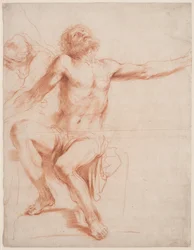 Figura masculina sentada, c.1618-19
