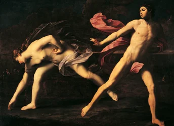 Atalanta e Hipómenes de Guido Reni (1575-1642), óleo sobre lienzo