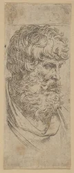 Busto de un hombre con barba
