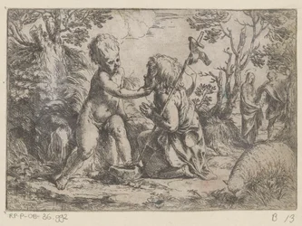 El Niño Jesús y el joven Juan Bautista