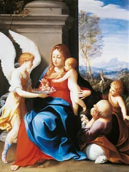 Sagrada Familia servida por ángeles, de Guido Reni (1575-1642)