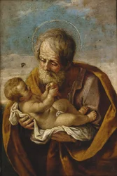 José y el Niño Jesús en sus brazos