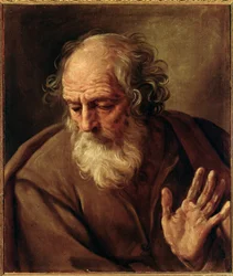 Retrato de San José. Pintura de Guido Reni dit El Guía (1575-1642) 1640-1642 Óleo sobre lienzo Dim 65x53 cm Roma, galleria Nazionale d