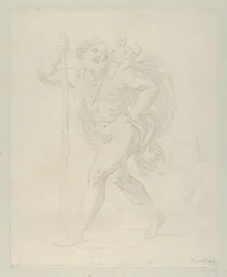 San Cristóbal caminando con el niño Cristo en su hombro izquierdo, ca. 1600-1640