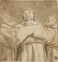 San Francisco de Asís, con dos monjes de su orden