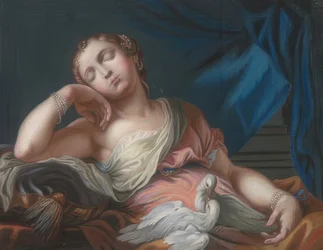 Venus dormida con dos palomas