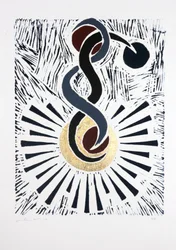 Bailarina invertida Nº2, 2019 (linograbado)
