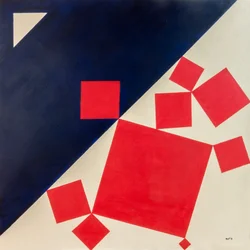 Bachus suprematista y Ariadna según Tiziano, 2016 (óleo sobre lienzo)