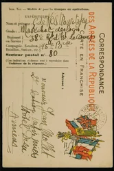 Tarjeta postal autógrafa a Jean Mollet, fechada el 16 de septiembre de 1915