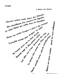 Caligrama de Guillaume Apollinaire (1880-1918): «Visée»