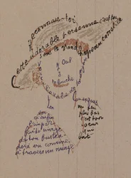 Caligrama "Reconnais-toi" para Coco Chanel, c. 1918