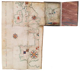 Atlas de bolsillo y almanaque náutico, c.1546 (vitela)