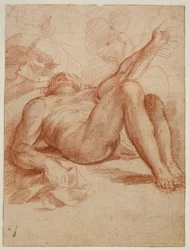 San Sebastián Atendido por las Mujeres, después de La Lamentación por Hans Baldung Grien