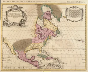 Mapa de América del Norte (Groenlandia, Canadá, EE.UU., México y las Islas del Caribe: Cuba, Haití, Jamaica, Antillas)