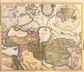 Mapa de los países vecinos del mar Caspio - Rusia, Armenia, Persia, Kazajistán, Turkmenistán