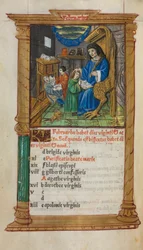Libro de horas impreso (uso de Roma): fol. 3v, ilustración del calendario de febrero