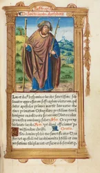 Libro de Horas impreso Uso de Roma: fol. 100r, Santiago el Mayor, 1510