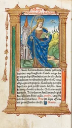Libro de horas impreso Uso de Roma: fol. 110v, Santa Bárbara, 1510