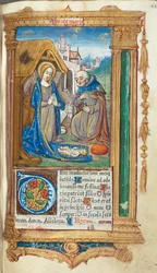 Libro de Horas impreso Uso de Roma: fol. 34r, La Natividad