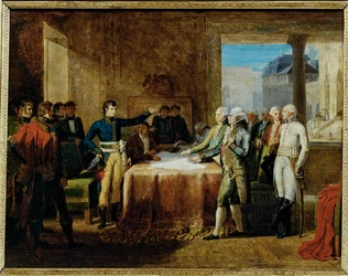 Preliminares de la paz firmada en Leoben el ... (pintura sobre lienzo)