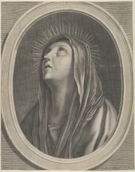 La Virgen mirando hacia arriba