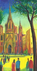 Catedral de Barcelona, 2013 (gouache sobre papel)
