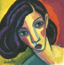 Rostro de mujer sobre papel, 2010 (gouache sobre papel)